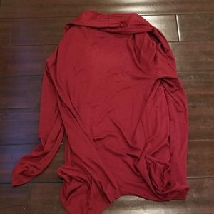 Pixley Maroon Sweater Cardigan Small with Pockets